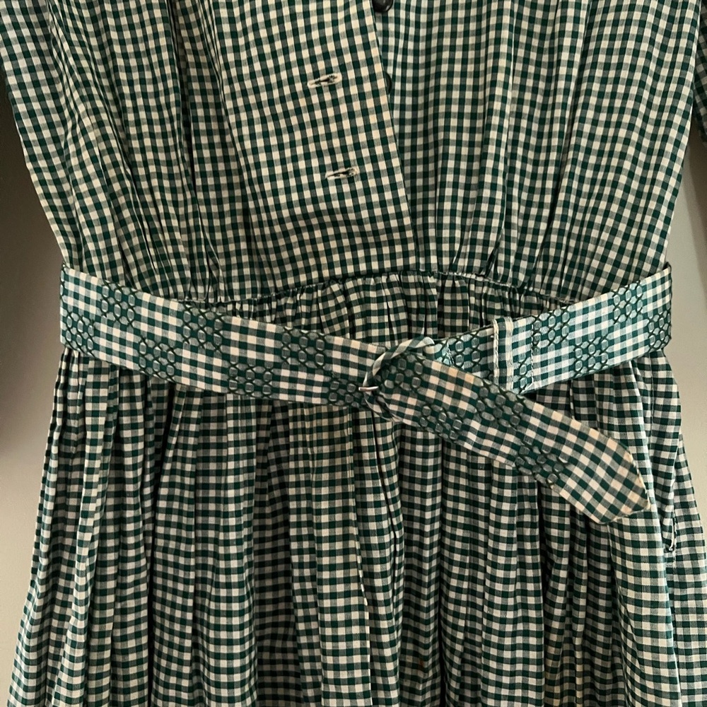 Green Checkered Women's Dress - Picture 2 of 8
